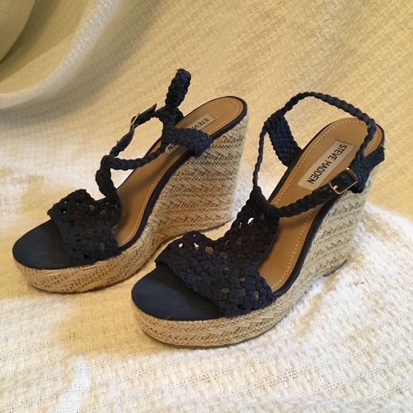 Steve Madden Shoes - Navy Steve Madden Wedge Shoe